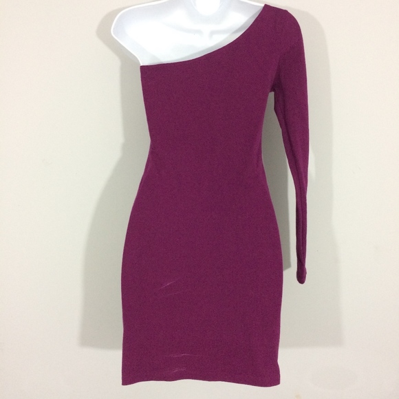 Forever 21 Womens S One Shoulder Purple Mini Dress - Picture 4 of 8